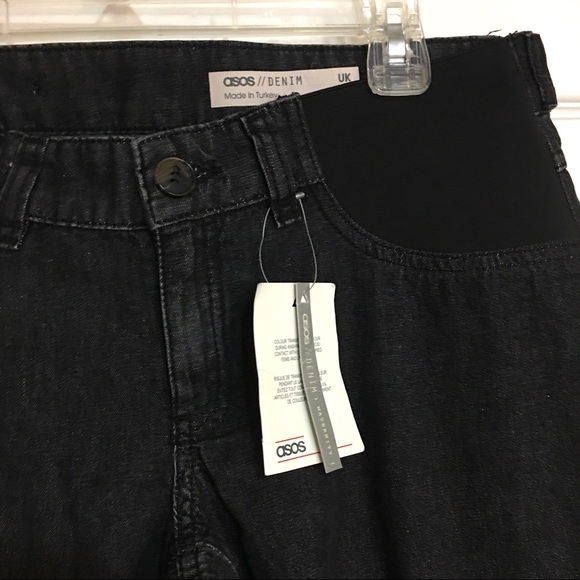 ASOS maternity washed black jeans w/ elastic waist - Picture 3 of 4